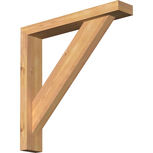 Ekena Millwork Traditional Block Smooth Bracket w/ Offset Brace, Western Red Cedar, 3 1/2"W x 20"D x 20"H BKT0402X20X20TRA05SWR - main